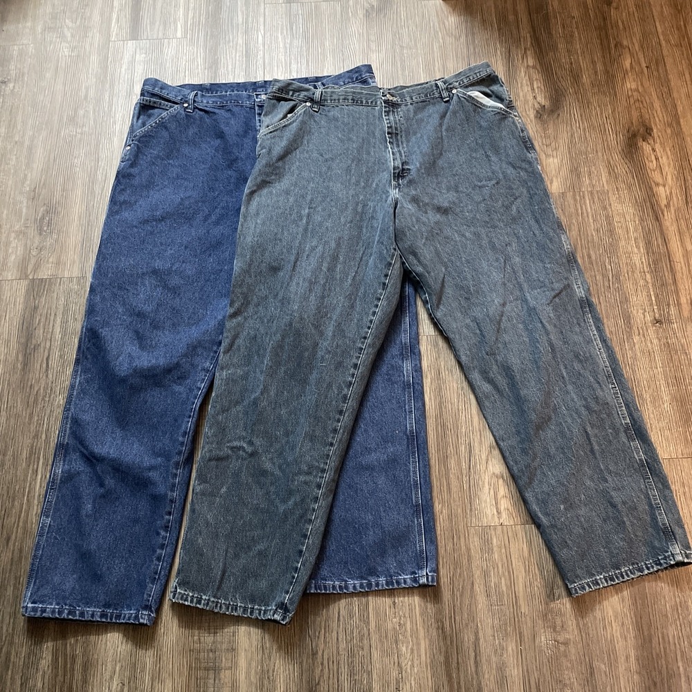 Wrangler Men's Carpenter Jeans Size 42 X 32 Blue Denim Lot of 2 Workwear